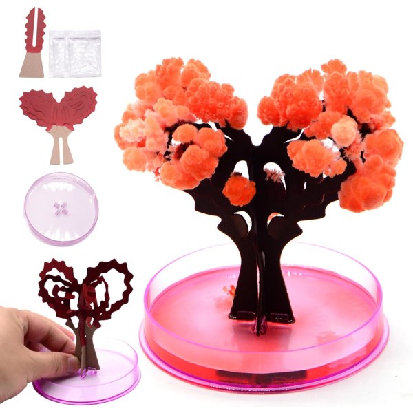 Magic Sakura Tree Mini Magic Tree Krystal voksende hjerteformet Magic Tree Papir