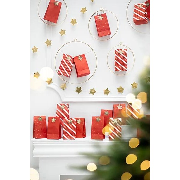 DIY Julekalender Vesker - Adventskalender rød