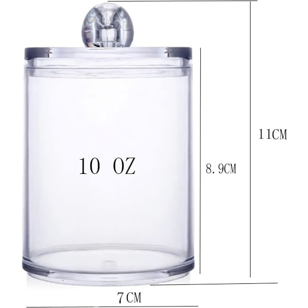 Bomullsrondellshållare 10 Oz Badrumsburkar (4-pack)