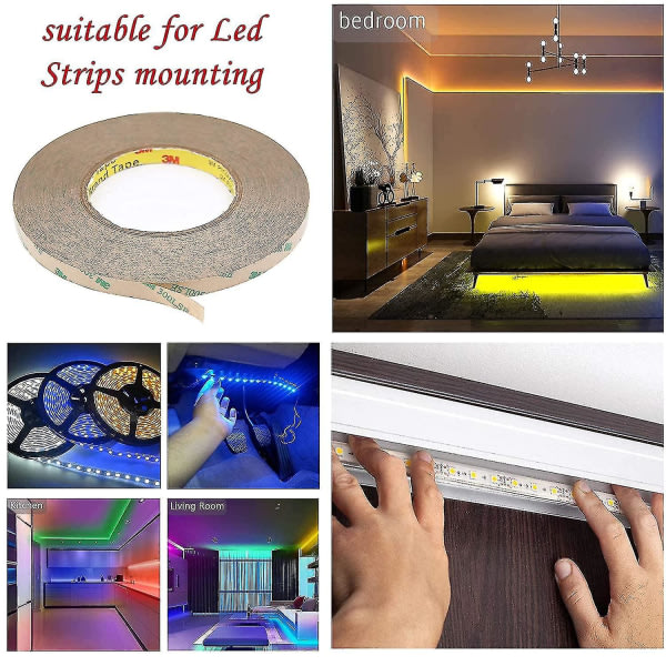 3m Double Sided Tape Mounting Tape Strong, 164ft Length, 0.4inch Width for 5050 5630 Smd Led Strip Lights (Tape Adhesive)