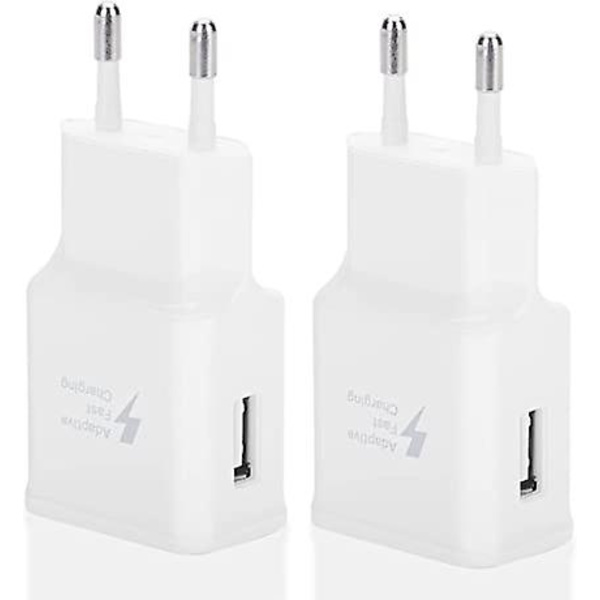 Dww - 2 kpl pikalaturi USB-adaptereita Samsung S22/S21/S20/S10/S10E/S6/S7/S8/S9/Edge/Plus/Active/A72/A53 5G, Note 5 8, Note 9, Note10/20/_xx -puhelimille