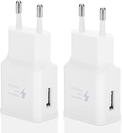Dww - 2-pak Hurtigoplader USB-adaptere til Samsung S22/S21/S20/S10/S10E/S6/S7/S8/S9/Edge/Plus/Active/A72/A53 5G, Note 5 8, Note 9, Note10/20/_xx