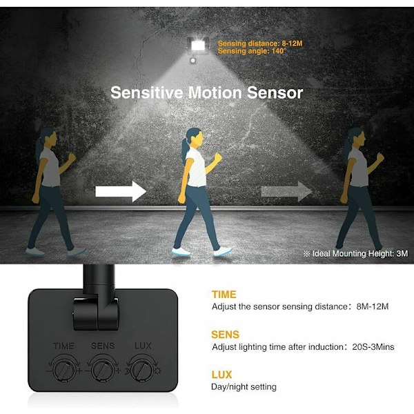 2 x 10W Säkerhetsbelysning med PIR Rörelsesensor, Smart LED Flood Light