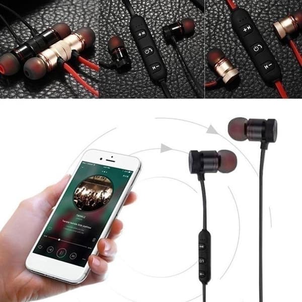 Unisex Hodetelefoner Ørepropp Håndfri Bluetooth Gym Trådløst Headset black