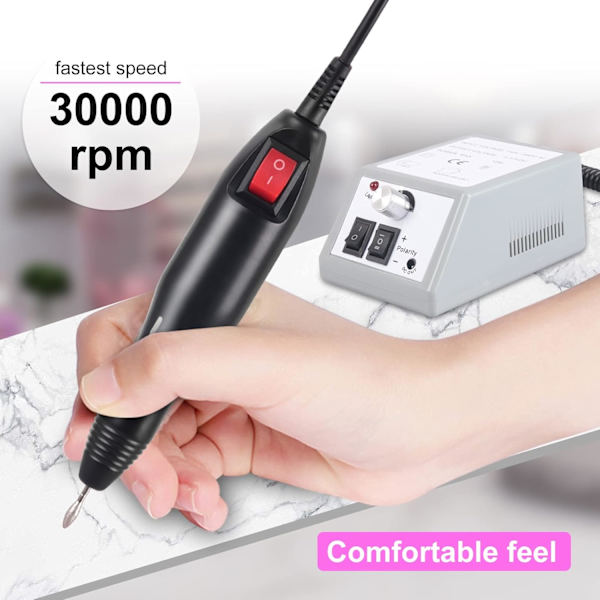 Elektrisk neglefil, elektrisk manicure neglemaskine elektrisk manicure og pedicure neglefil med 6 slibespidser til salon + slibebælte