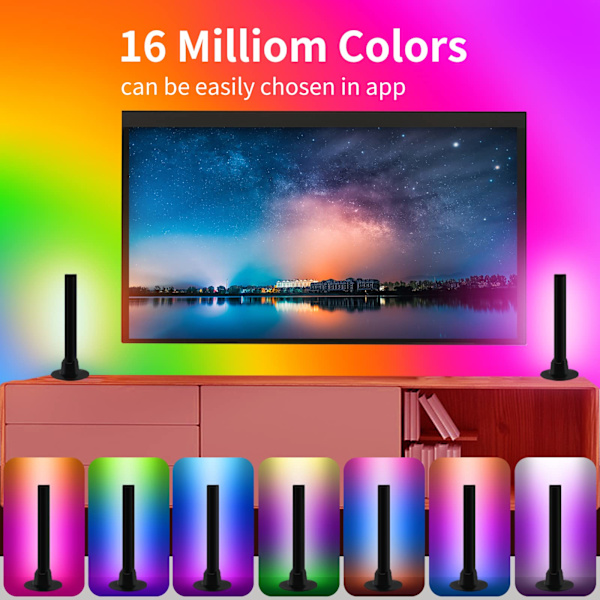 Smart LED-lyslist, RGB Gaming Lampe Lys Synkronisering med musik og APP Kontrol Led Lightbar TV Baggrundsbelysning Ambient Lampe til spil