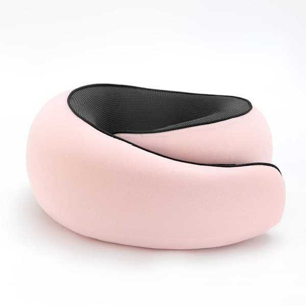 Resenackkudde U-formad minnesbomull nackkuddar massage nackkudde sovande flygplanskudde cervikal hälsovårdskudde rosa rosa pink