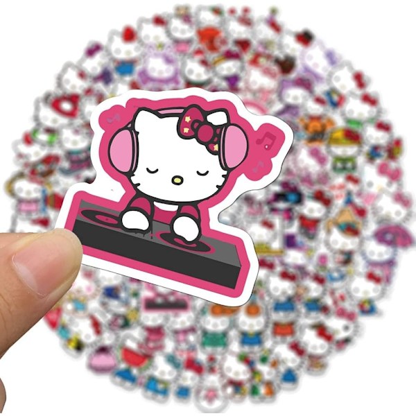 100 stk Klassiske 80- og 90-talls Bilstikker for Laptop Bilsticker Perfekt Hello Kitty
