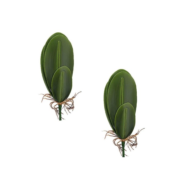 2pcs Artificial Leaves Fake Leaves Phalaenopsis Simulation Leaves for Wedding Party Home Decoration (Green) (M, Green)