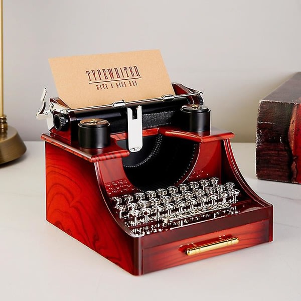 Tre Håndsveiv Klassisk skrivemaskin Modell Musikkboks Tremetall Antik musikkboks jul
