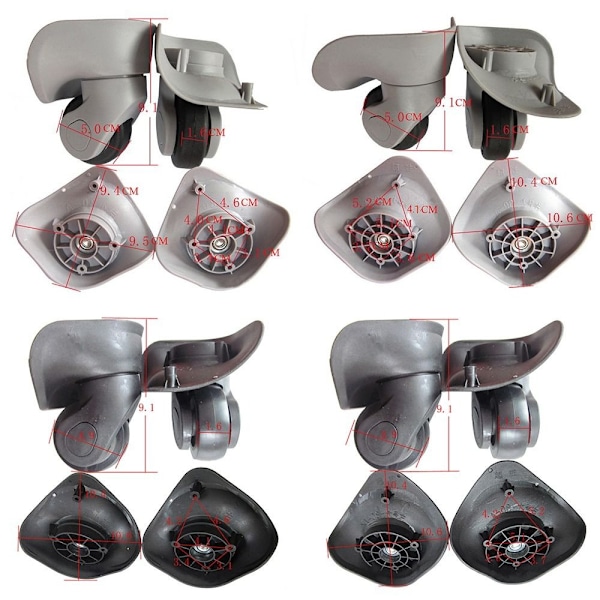 stk A08 Reservedele hjul til kufferter Reparation SORT L black_xx black L