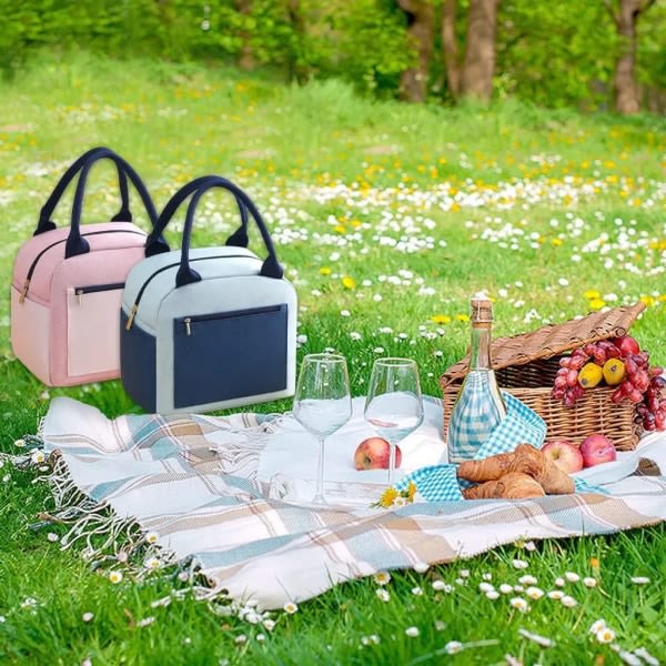 Liten kylväska, liten kylväska, liten kylväska för arbete, lunchväska lunchväska picknickväska isolerad väska isolerad väska (blå)