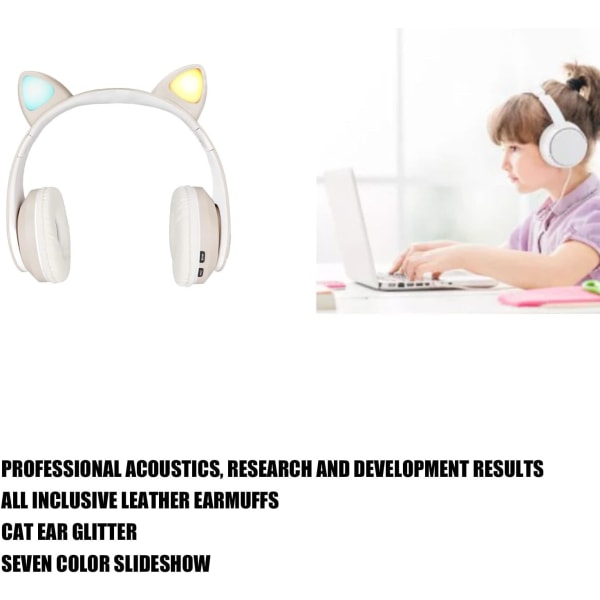 Cat Ear langattomat kuulokkeet, 5.0 RGB-kuulokkeet, taitettavat