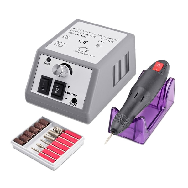 Elektrisk fil - Elektrisk nagelfil med tillbehör - Perfet Black