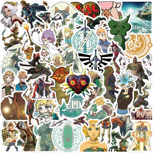 The Legend Of Zelda Tears Of The Kingdom Game Stickers, 50 stk Vinyl Vandtætte Stickers Til Laptop, Bumper, Skateboard (the Legend) Mærke: Minrain