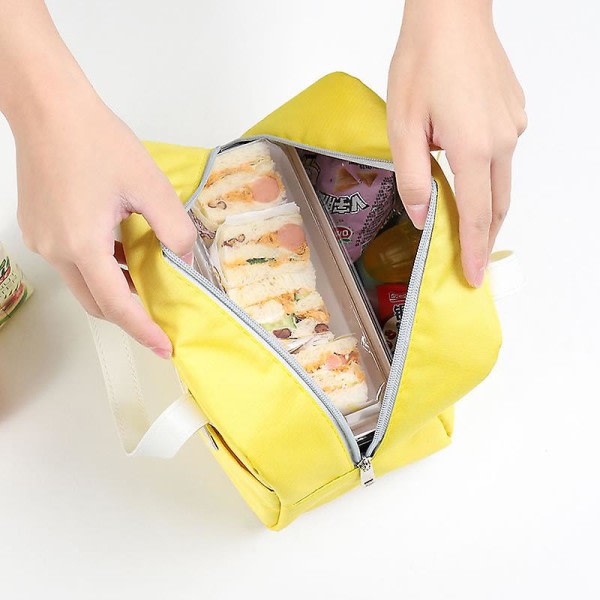 Oxford Cloth Vanntett Tykk isolasjonspose Picnic Bag Stor bærbar lunsjboks Bag Frossen Bag Isolasjonspakke-Gul