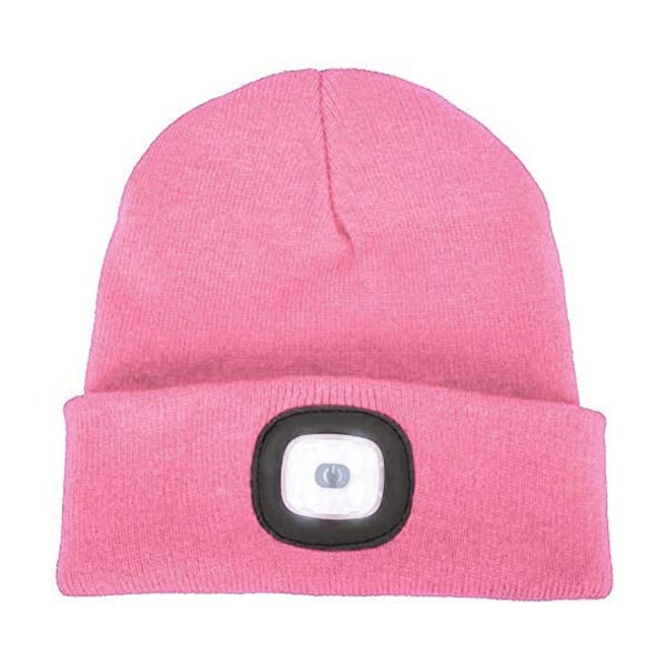 Neulottu hattu LED-valolla lenkkeilyyn pink