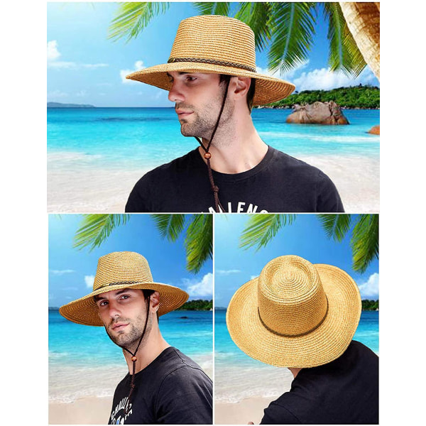 Cowboy Hat, Summer Beach Panama Aurinkohatut Miesten ja Naisten Leveälieriset Cowgirl
