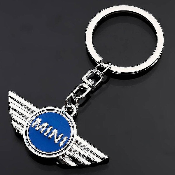 Pitkäketjuinen metallinen avaimenperä auton logolla Mini Cooperille Blue