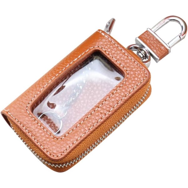 Nøkkelveske, bilnøkkelveske Lommebok nøkkelfob med glidelås Nøkkelholder for bilfjernkontroll, gjennomsiktig billærveske for menn og kvinner