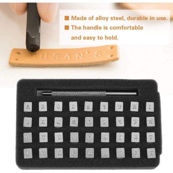 36 stk læder stempling legeret stål bogstavnummer læder stamper stanseværktøj til DIY læder håndværk (3,5 mm)