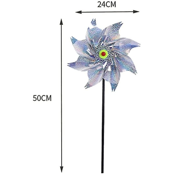 Pack Pinwheel Bird Repellent, vindmøllereflektor, laserreflekterende vindmølle fugleavskrekkende