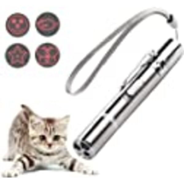 Toy Cat Dog, Oppgrader USB Oppladbar Multimode Interactive Cat Toy, LED-lys Lys Pet Leke Treningsenhet