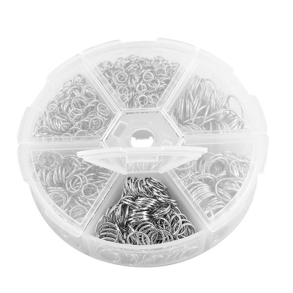 1390 st O-ring kontakter metall öppna hoppringar set metall hoppringar för smyckestillverkning kontakter Silver