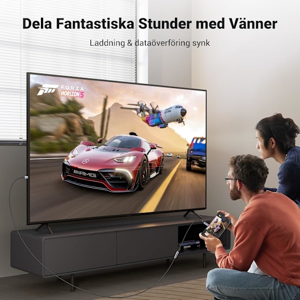 USB-C forlængerkabel 10 Gbps USB 3.2, USB-C forlængerkabel 100W/4K 60Hz kompatibel. (Grå, 1M)