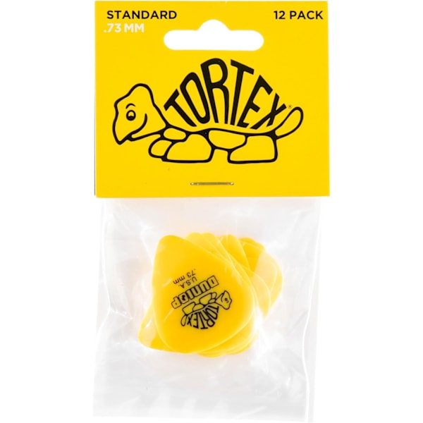 Gitarplekter, standard gul 0,73 mm 12 stk