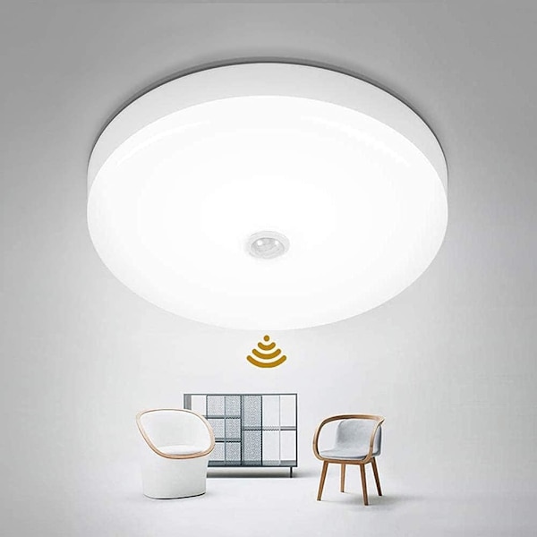 LED-taklampe med bevegelsessensor, moderne runde taklampe