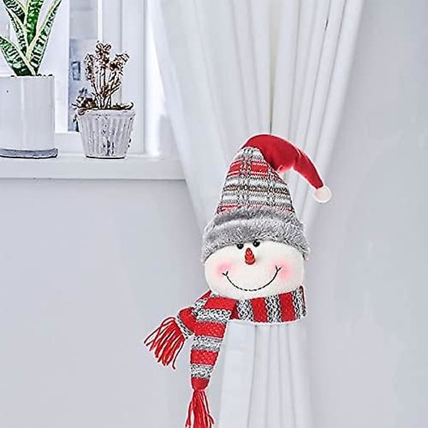 2 pcs Christmas Curtain Buckle Tie Back Christmas Theme Elk Snowman Home Decor Cafe Office Christmas Decoration!-449