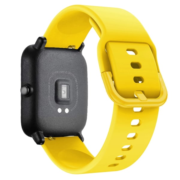 20mm 22mm WatchBand för Amazfit GTS 2/3/4 Mini Band GTR 2/3/4 42mm Silikonarmband Armband för Amazfit Bip Band Tillbehör Gul Yellow 20mm watch band