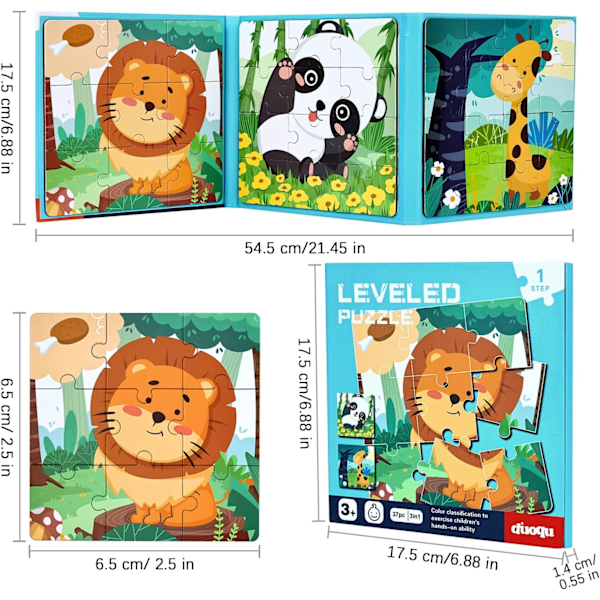 Magnetiskt pussel för barn, lejonpussel för barn från pedagogiska leksaker (lejon) lion