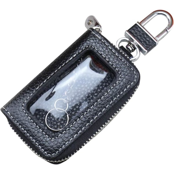 Key Case, Car Key Case Wallet Key Fob with Zipper Car Remote Key Holder Key Case, Transparent Car Leather Case for Men and Women