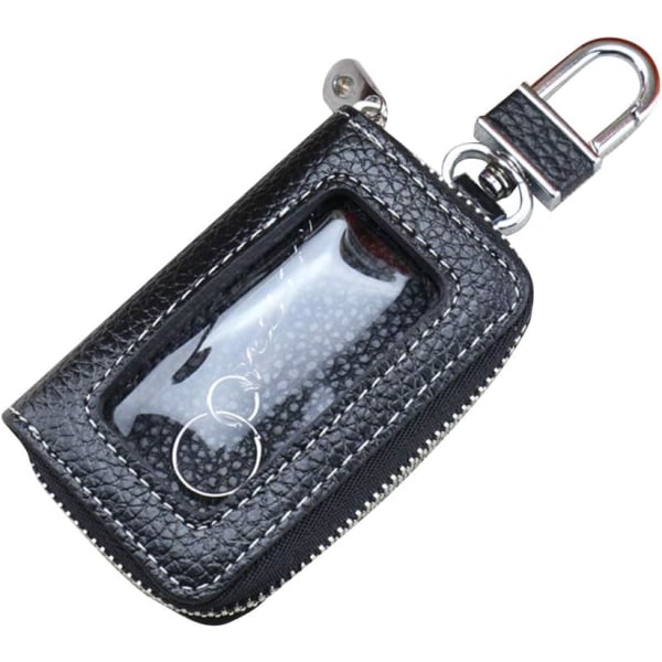 Nøgletaske, Bilnøgleetui Pungnøgler med lynlås Nøgleholder til bilnøgleholder, gennemsigtigt billæderetui til mænd og kvinder