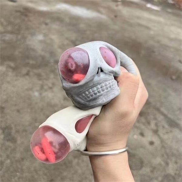 Nyhet Hodeskalleballer Gotiske Hodeskalleleker for Barn Halloween Grå one size Gray