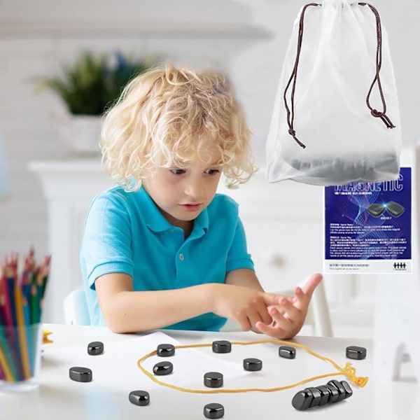 Magnetiskt Schackspel Brädspel Roligt Magnetiskt Brädspel Pussel Strategispel Julklapp för Barn No sponge chessboard Rope + 20 chess pieces
