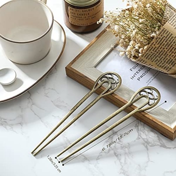 12 cm 2 kpl Pohjoismaalaista Klassikkoa Metallista U-Muodon Hiustapit Vintage Hiustapit Hiusharja Pin 2-Haarainen Puristus Ylös Chignon Pins Hiukset