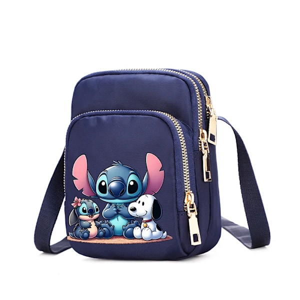 Disney Lilo & Stitch Damväska för Kvinnor Mobiltelefon Handväska Korsad Krona Axelremsväska för Kvinnor Väskor Tonåringar Underarmsväska DGG3765