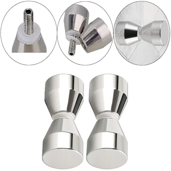 2 stk. Brusedørgreb - Sølv Aluminium Legering - Til Brusedøre, Glas