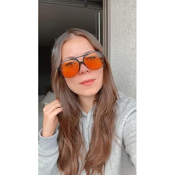 Retro 70-talets Aviator Polariserande Solglasögon Off-white frame light tea