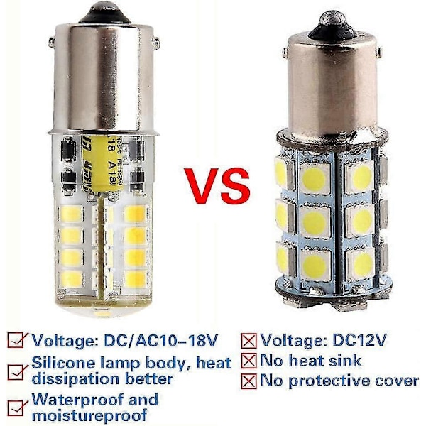 12V 3W LED-lamppu, viileä valkoinen 6500K, vedenpitävä valaistus veneisiin, asuntoautoihin, autoihin, ulkomaisemavalaistukseen jne. (2 kpl)