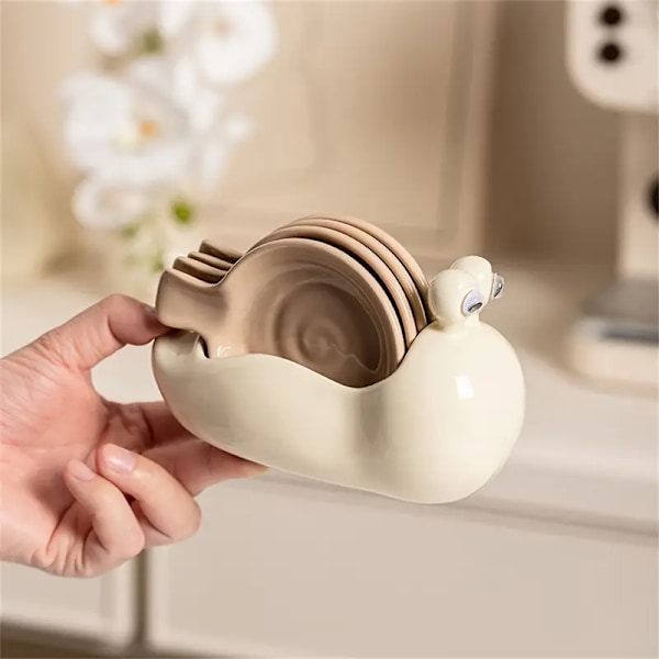 Snigel keramisk liten skål, smakskål för hemmet, dippskål för hot pot, söt och kreativ sojasås skål, kryddvinägerskål, kryddskål