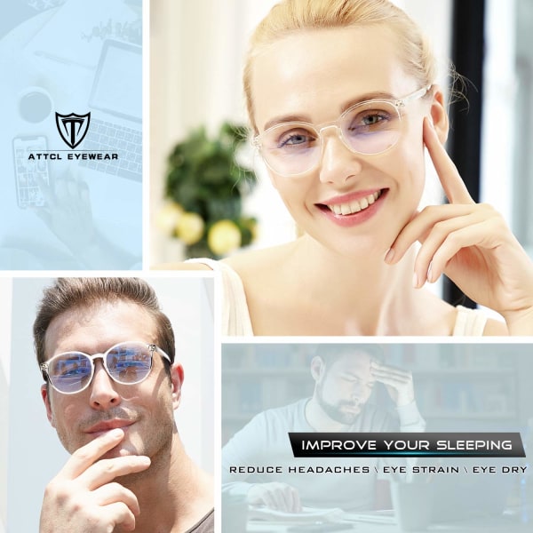 Unisex blå lysblokerende briller Computerbriller til blokering af UV-hovedpine [Reducer øjenbelastning] Gaming-briller