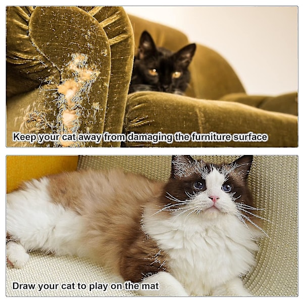 Kattklösmatta, soffkattklösmatta med 2 fack Kattklösmöbler Repskydd Soffa Kattklösmatta