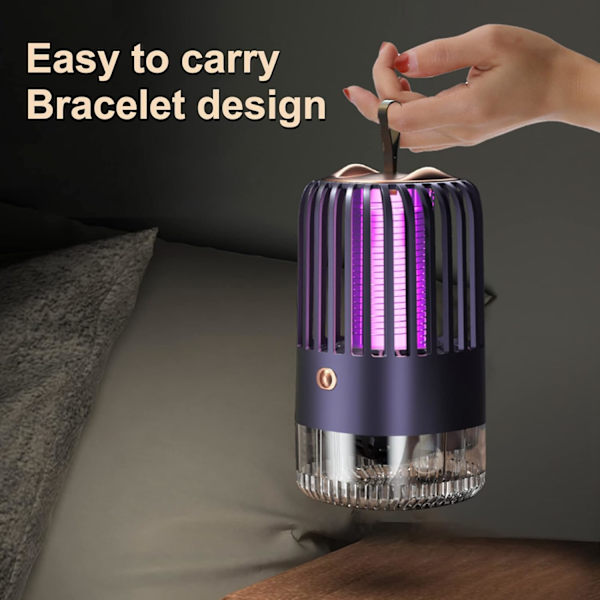 Lågbrus Lågstrålning USB Uppladdningsbar Hem Camping Multifunktionell Bärbar Myggdödare [Direktkontakt] (Grå) white rechargeable model