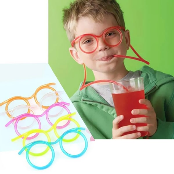 Roliga glasögon glasögon sugrör Galna mönster DIY Silly Transparent Roliga mode tecknade presenter till barn Familjesamling helger
