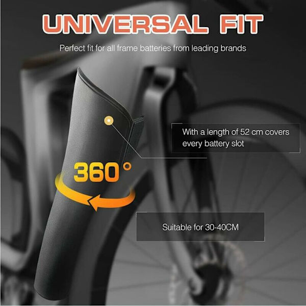 E-sykkelbatteri-beskytter, e-sykkelbatteri-beskytter for 30-40 cm integrert rammebatteri, batteribeskyttelse, forlenger batterilevetiden