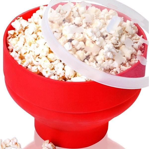 Silikoninen popcorn-kulho - Kasaantaittuva red